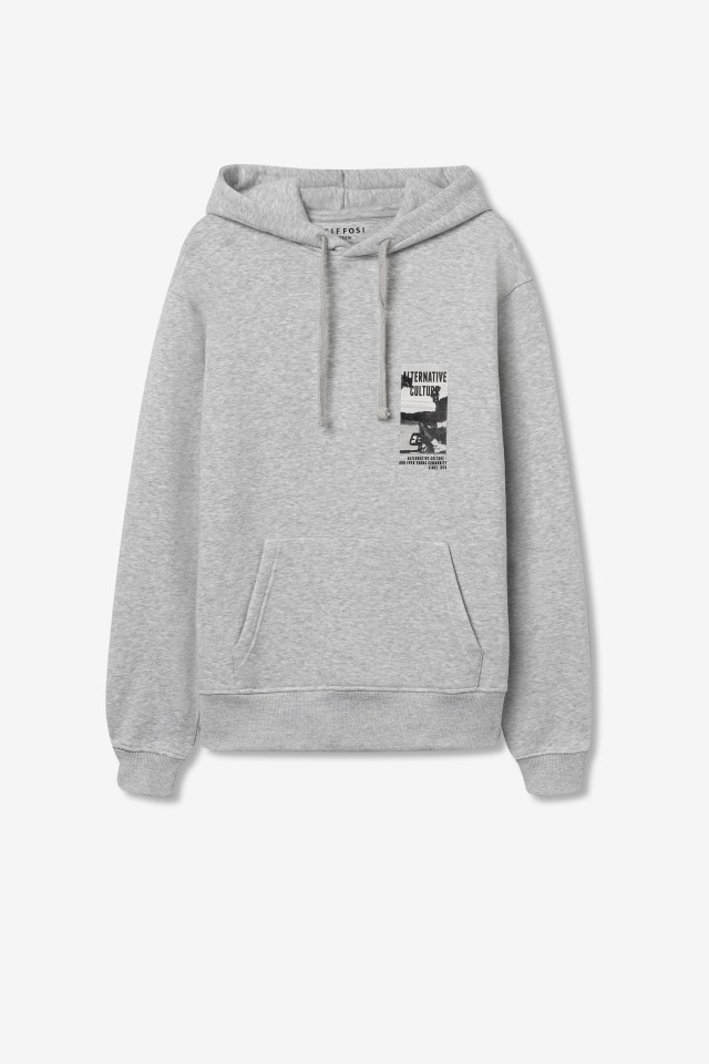 Light Grey Melange Hoodie
