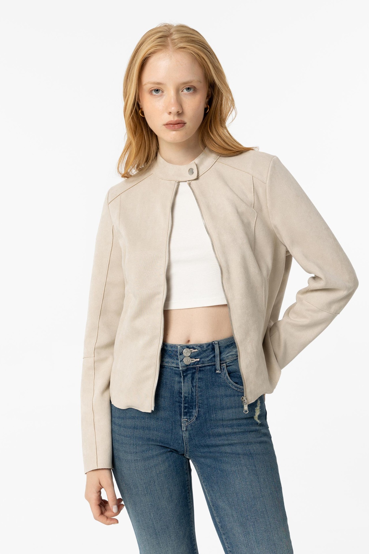 Suede Effect Jacket