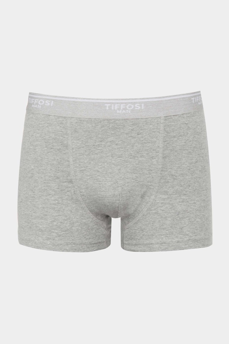 Light Grey Melange Striped Boxer