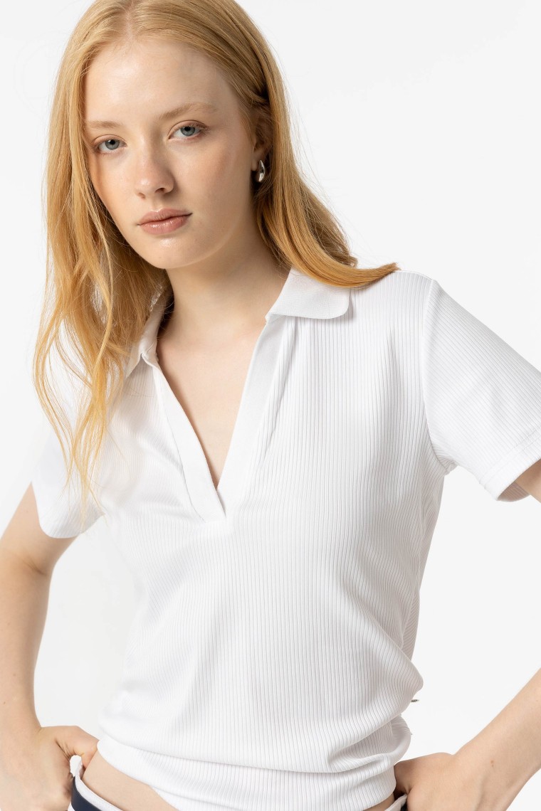 Ribbed Polo Shirt