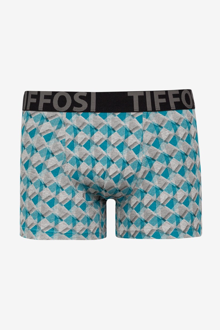 Light Grey Melange Printed Boxer