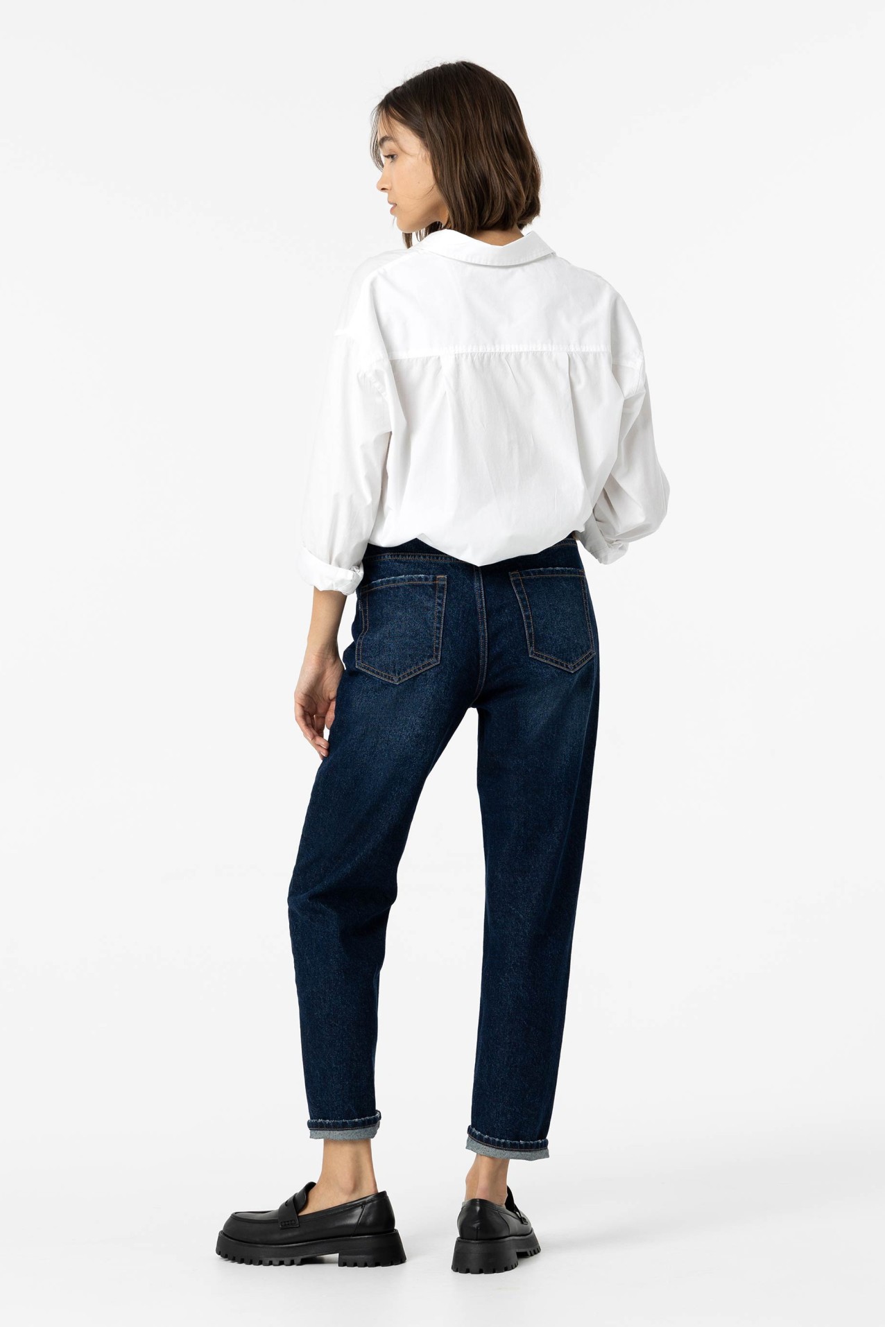 Tapered Fit Mom Jeans