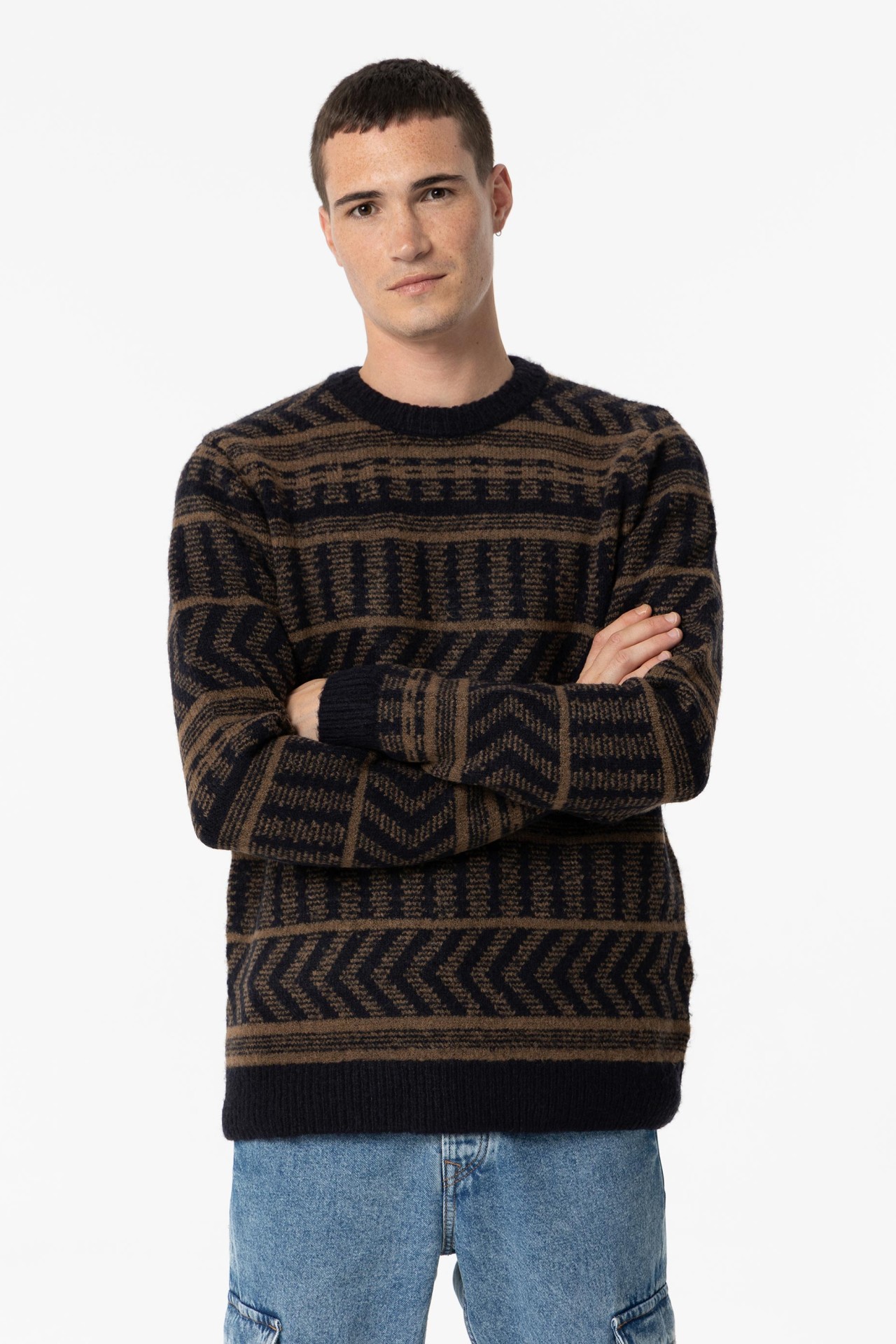 Two-tone Knit Sweater