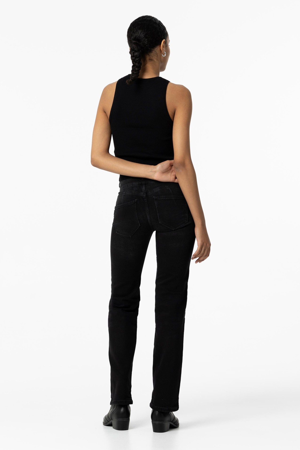 High-Waisted Black Jeans