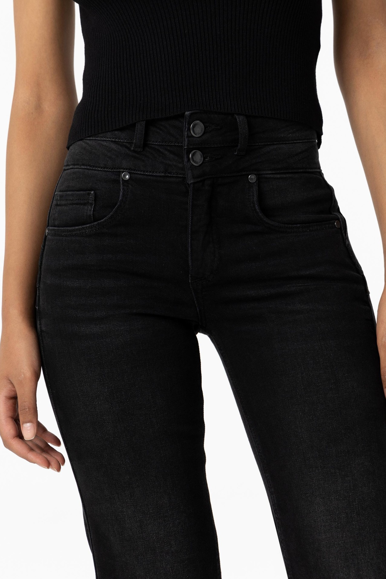High-Waisted Black Jeans
