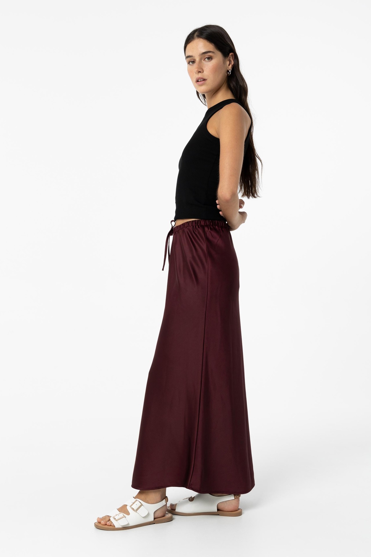 Satin Midi Skirt