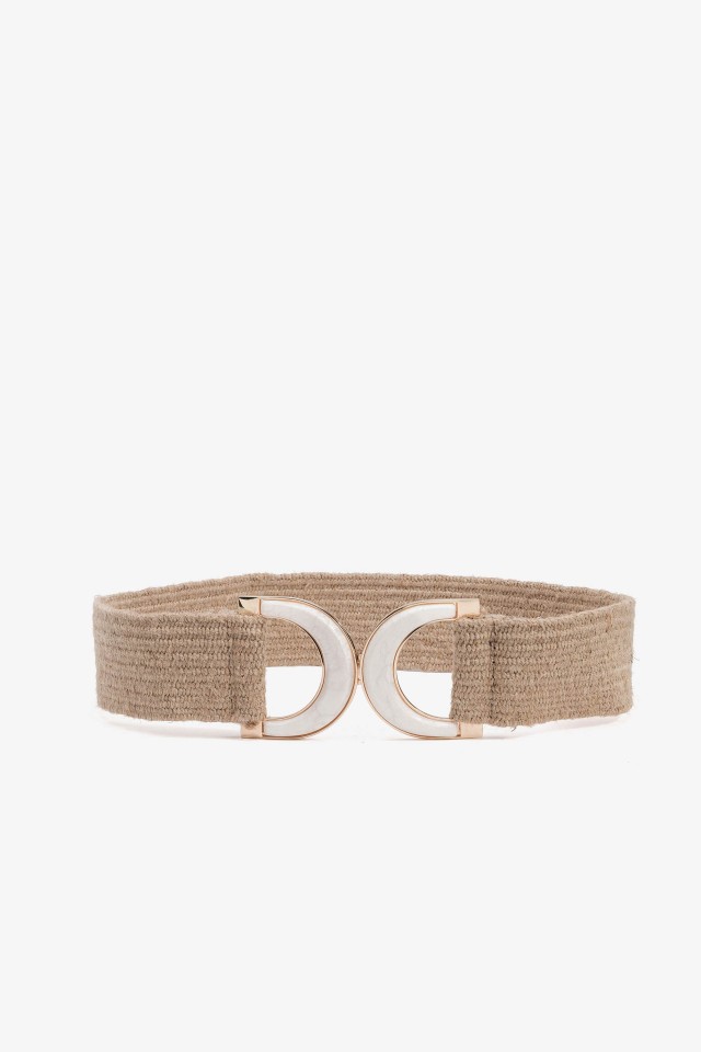 Cintur�n Efecto Paja con Acr�lico