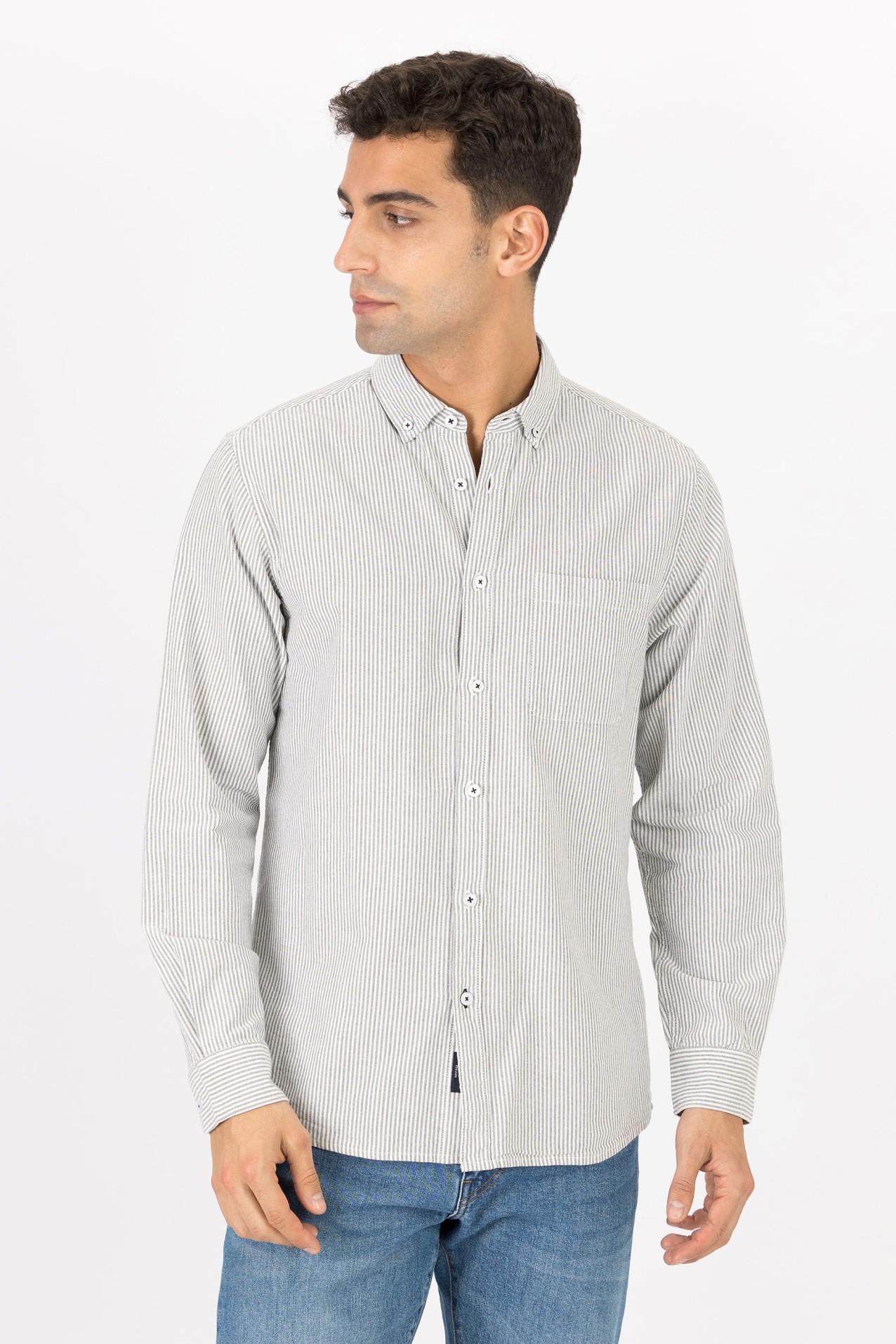 Camisa Regular Fit Oxford s Riscas