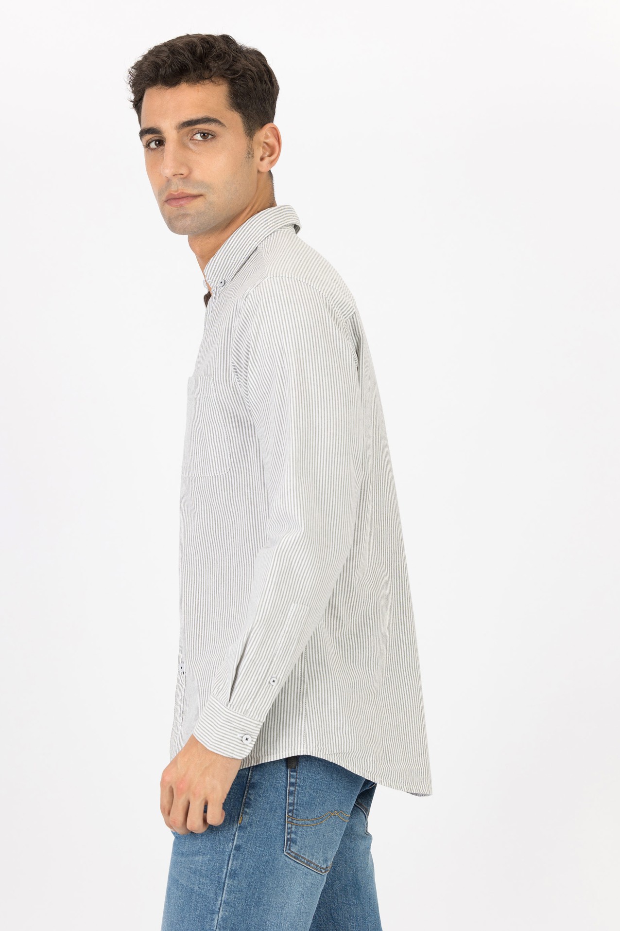 Camisa Regular Fit Oxford s Riscas