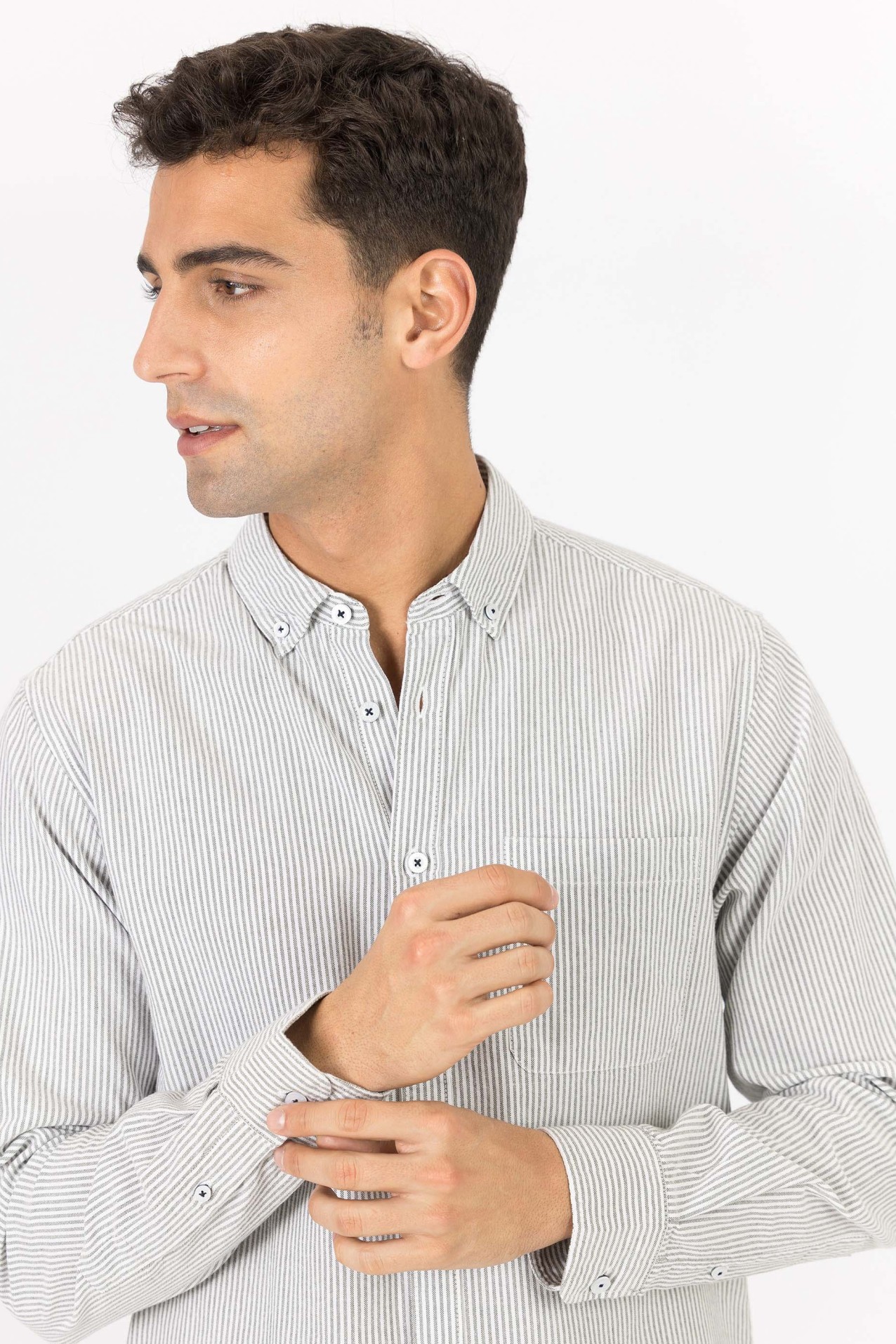 Camisa Regular Fit Oxford s Riscas