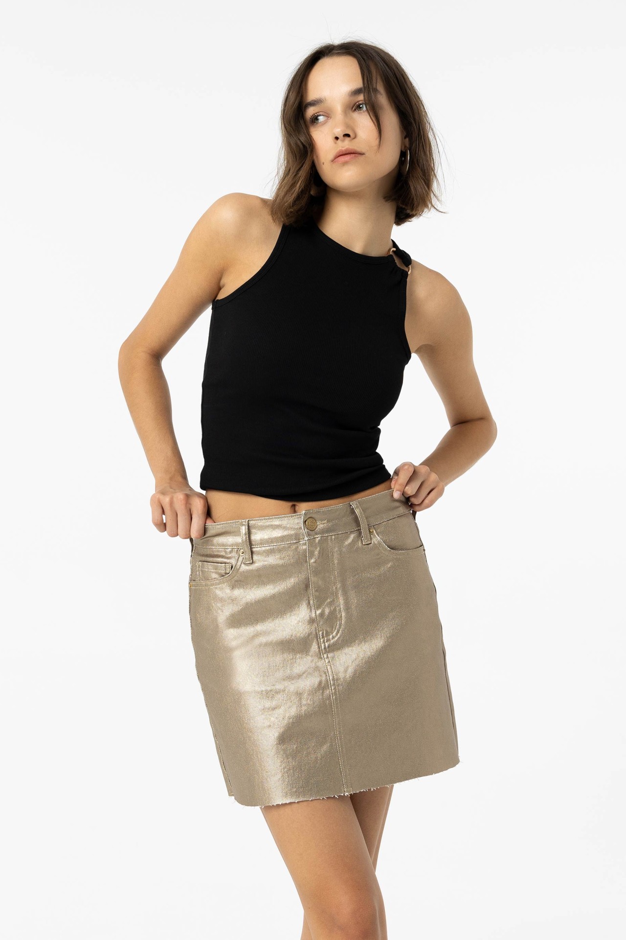 Metallic Mini Skirt