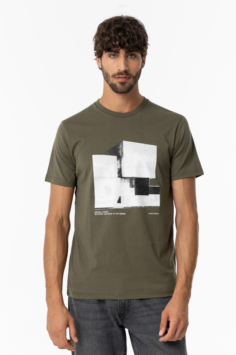 T-shirt Estampado Frontal com Texto