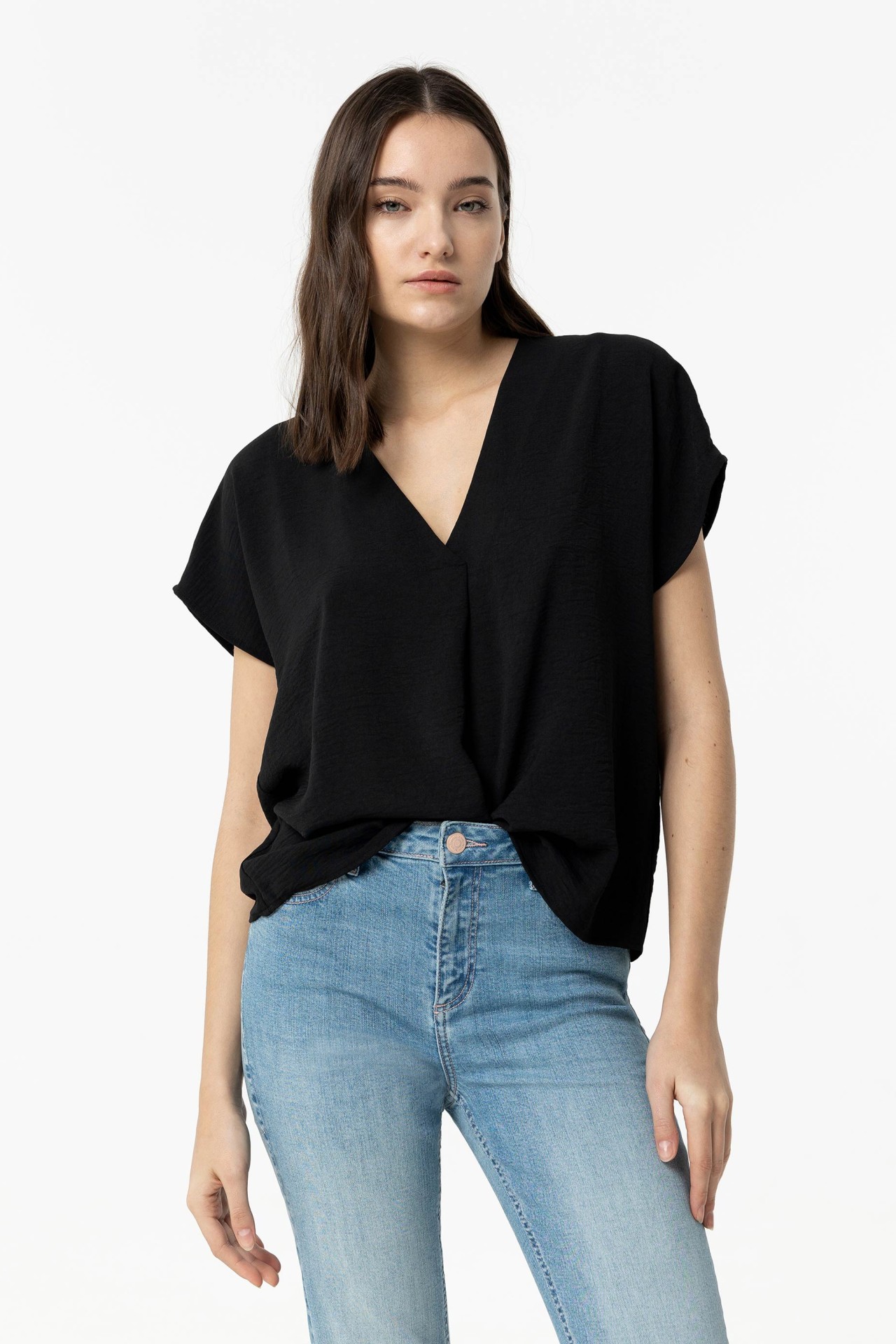 Black Short Sleeve Blouse