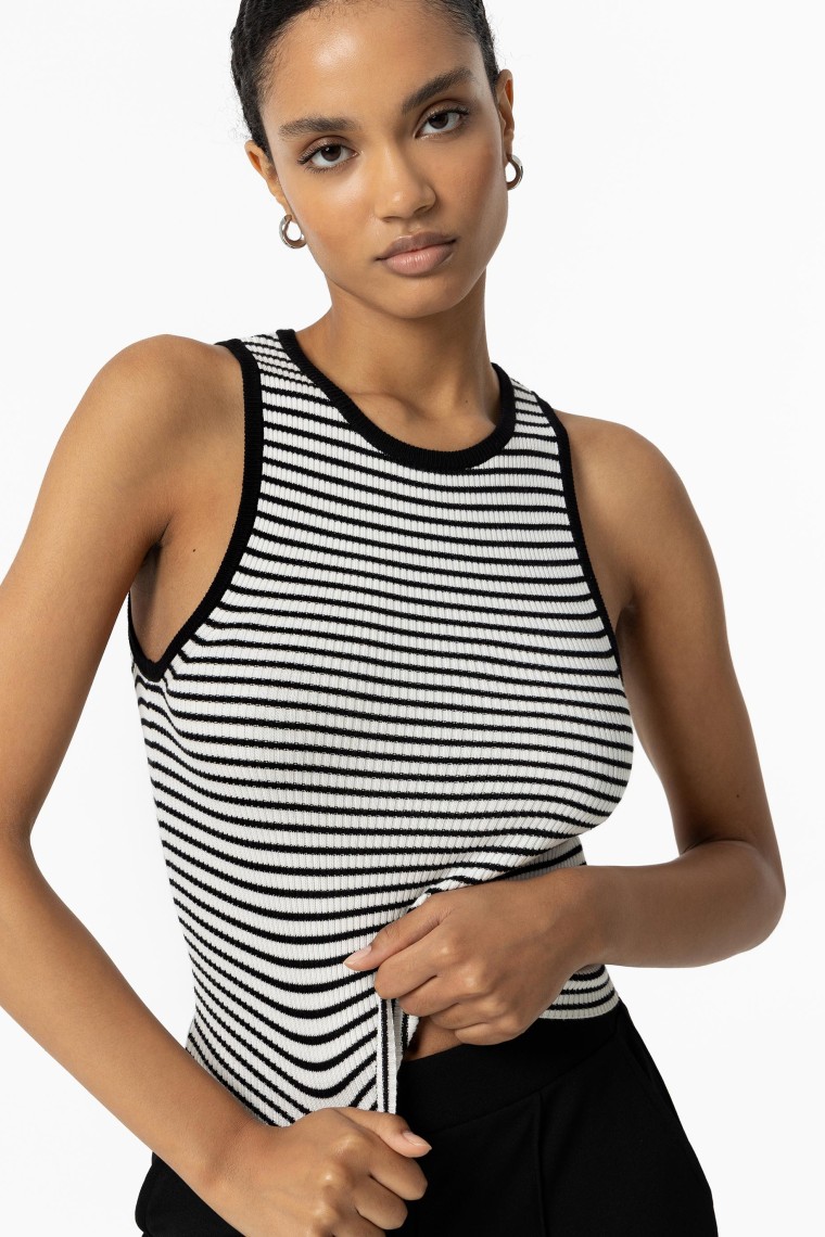 Striped Ribbed Knit Top