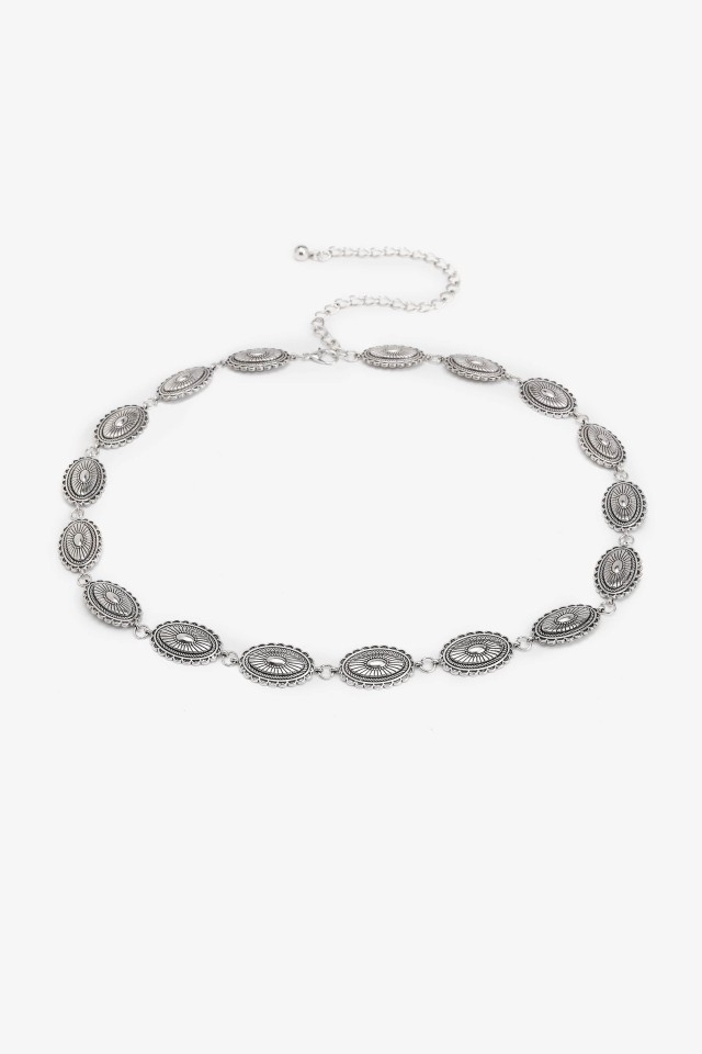 Cintur�n metalizado en relieve