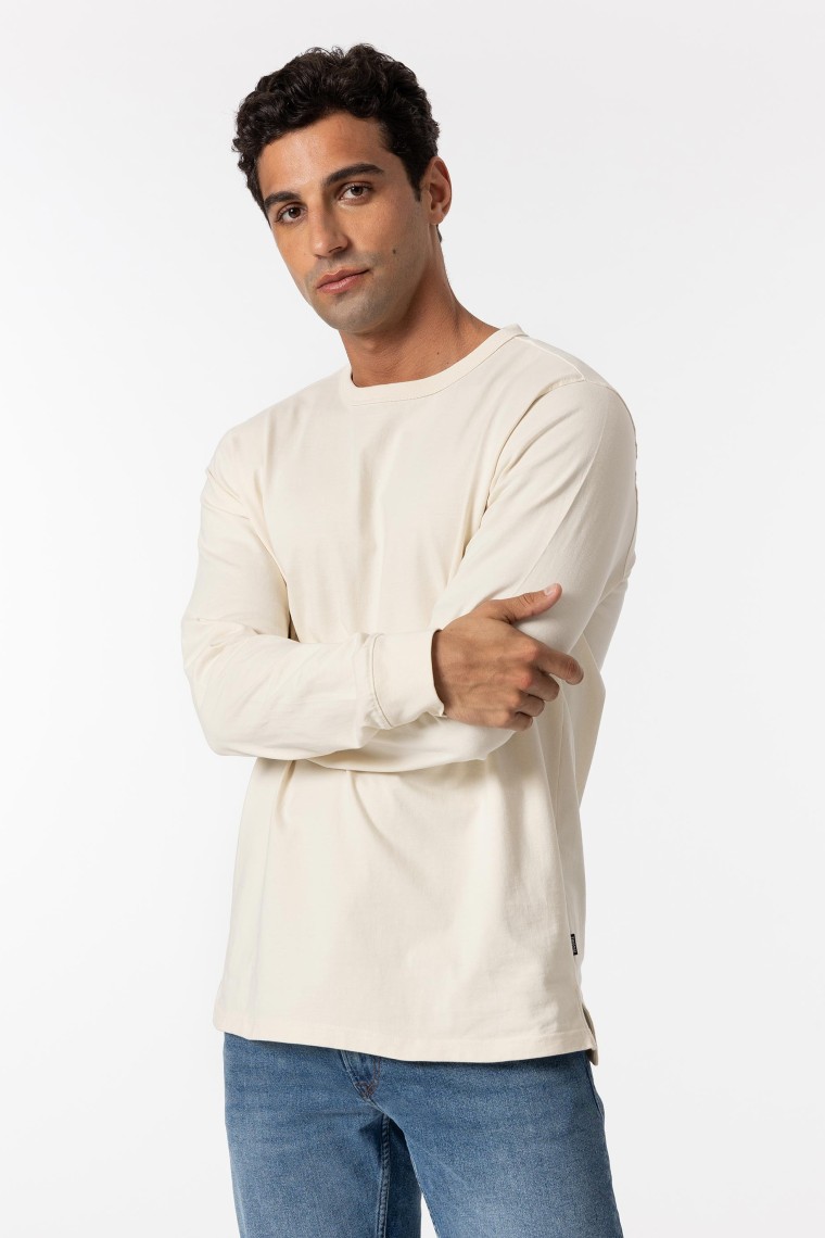 Beige Long Sleeve T-Shirt