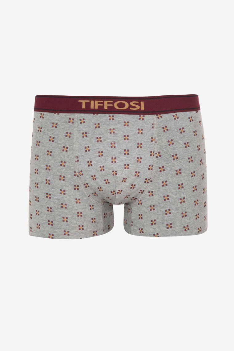 Light Grey Melange Printed Boxer