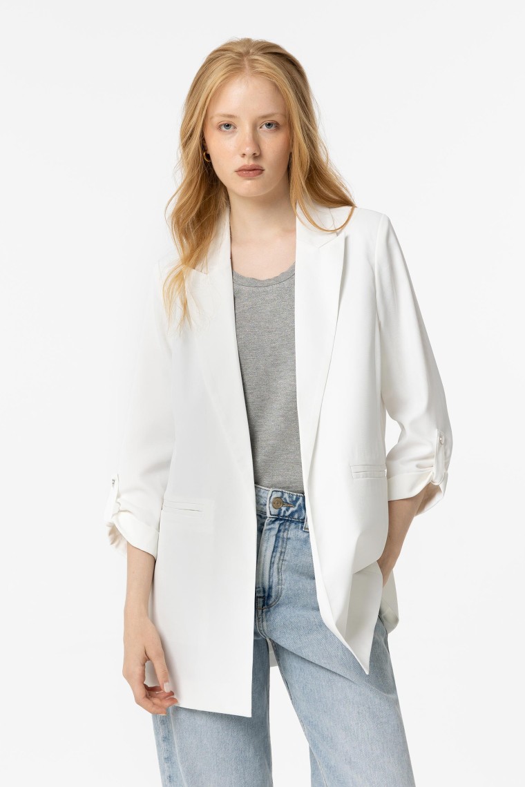 Blazer with Rolled-up Sleeves