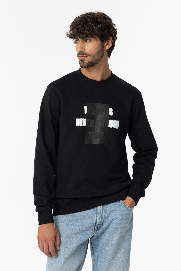 Sweatshirt Estampado Frontal com Relevo