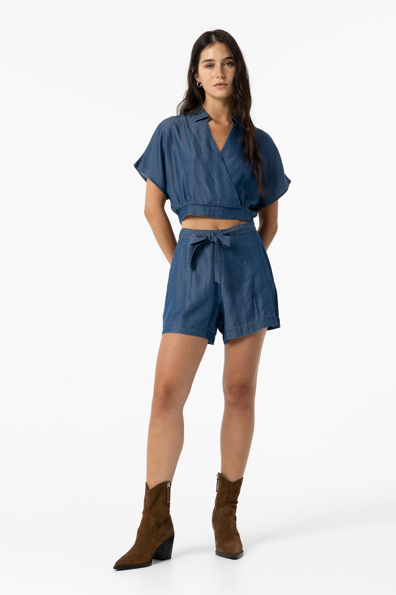 Tencel Shorts with Belt