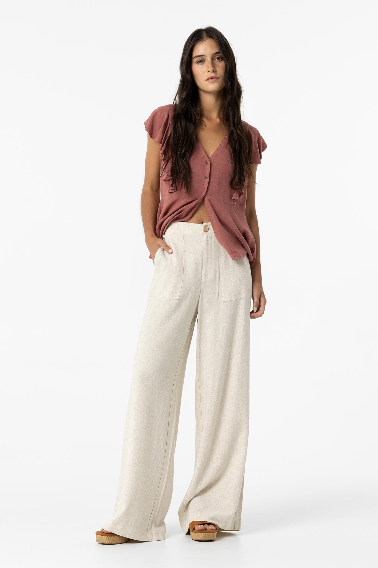 Linen Straight Fit Trousers