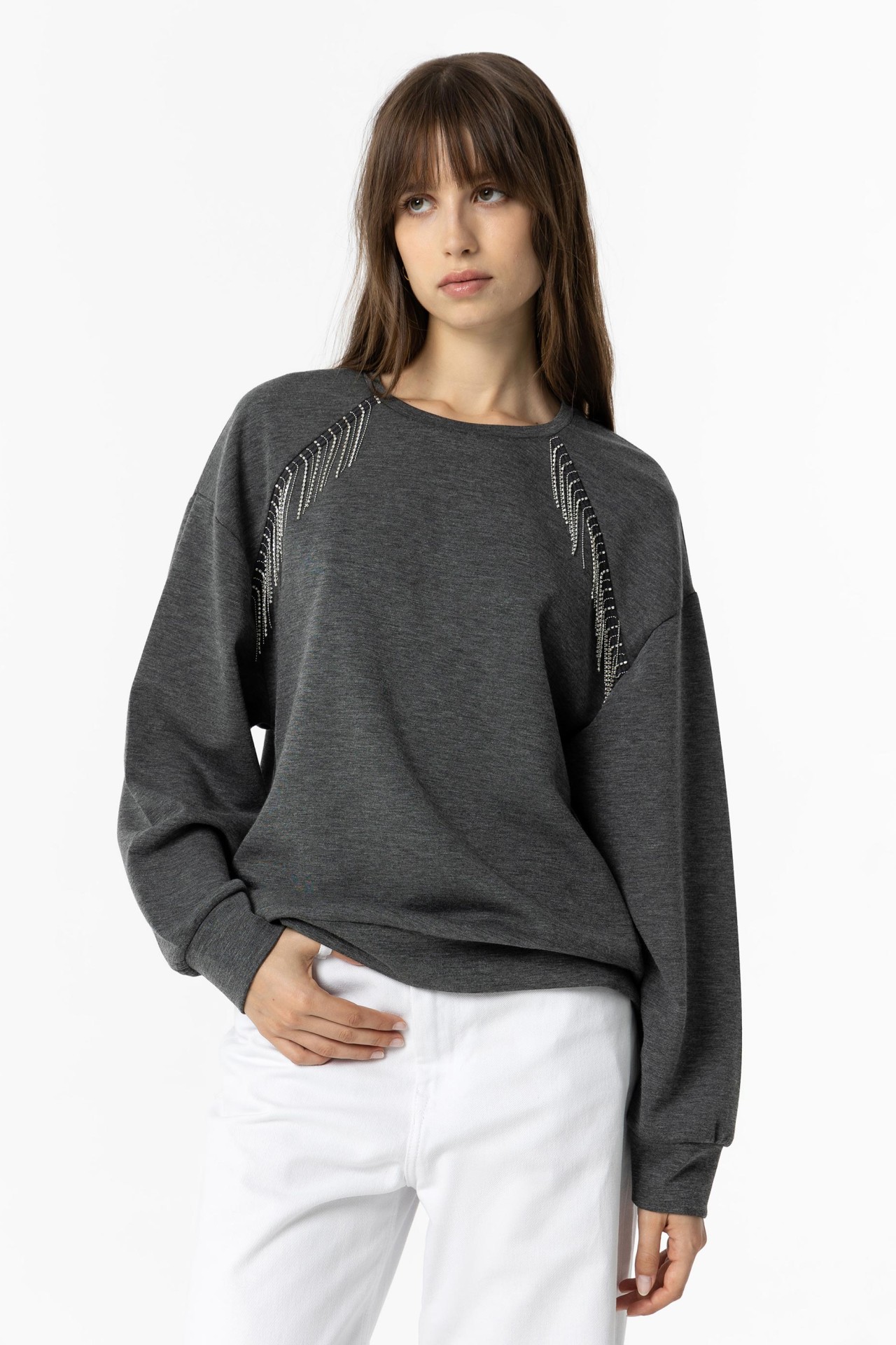 Sweatshirt com Brilhantes