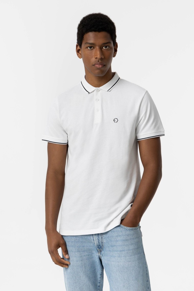 White Short Sleeve Polo