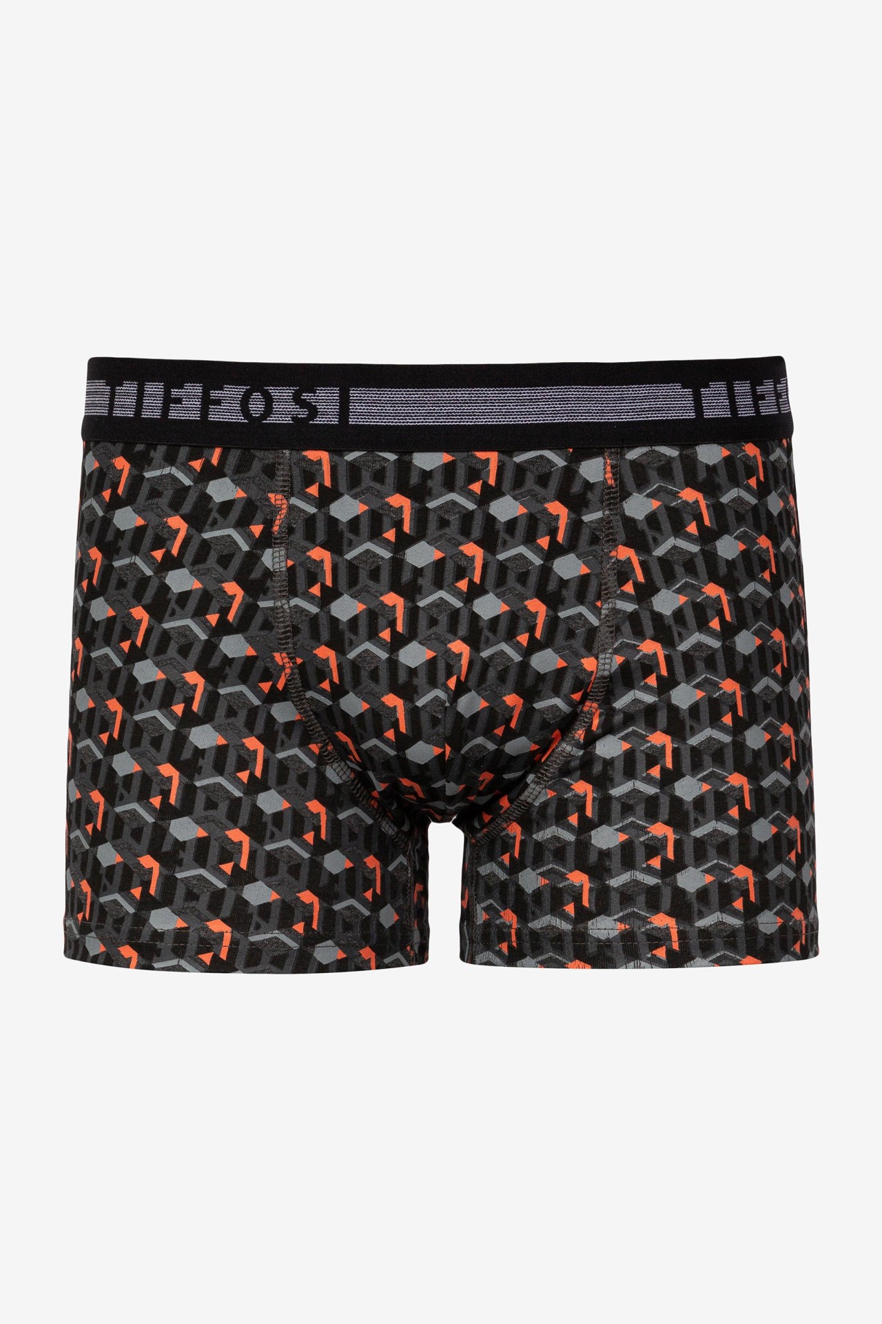 Dark Grey Melange Printed Boxer