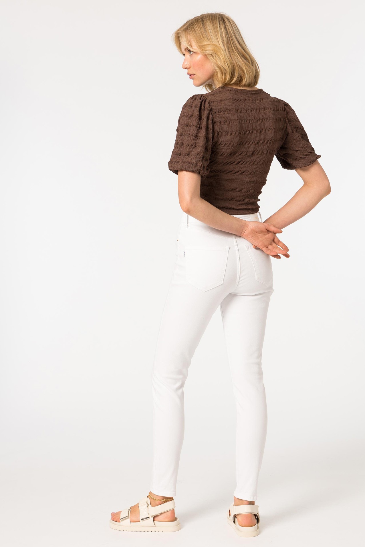 Calas Lauren Skinny Cintura Alta