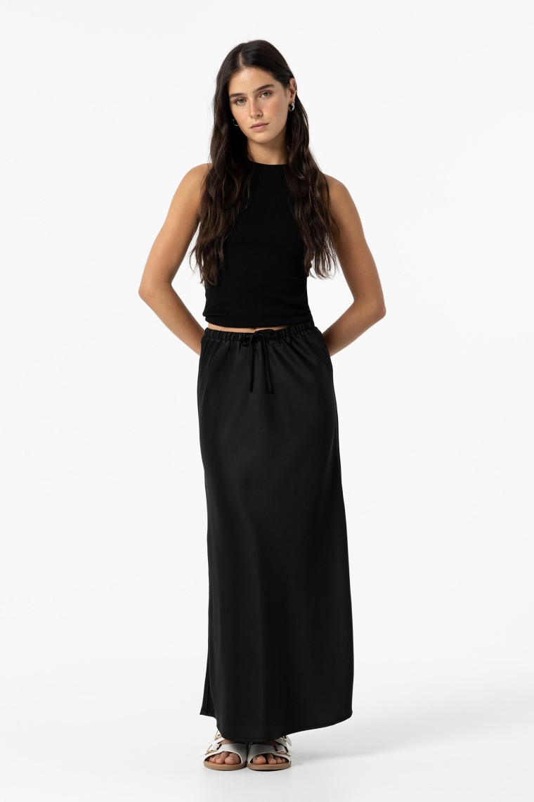 Satin Midi Skirt