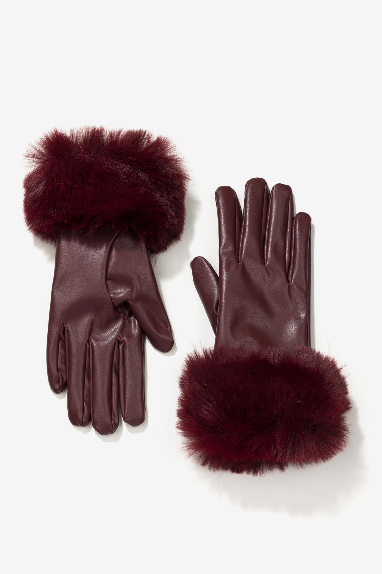 Leather Effect Touch Screen Gloves