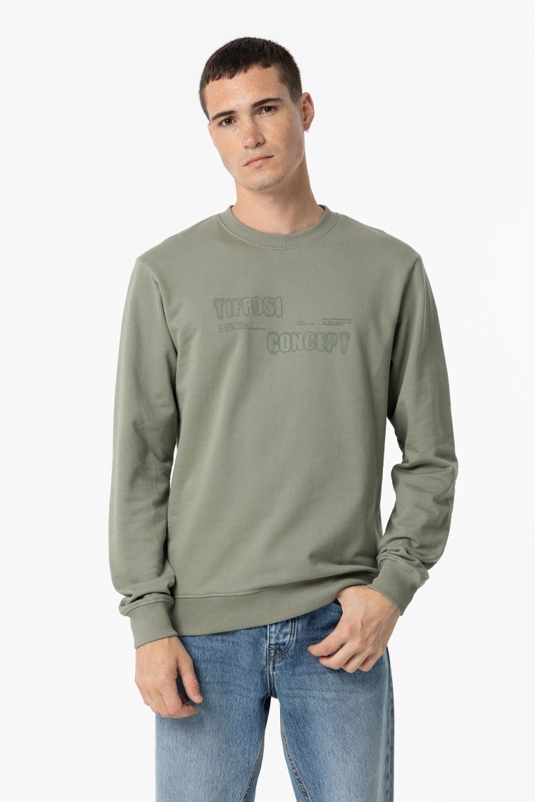 Sweatshirt Estampado Frontal com Relevo