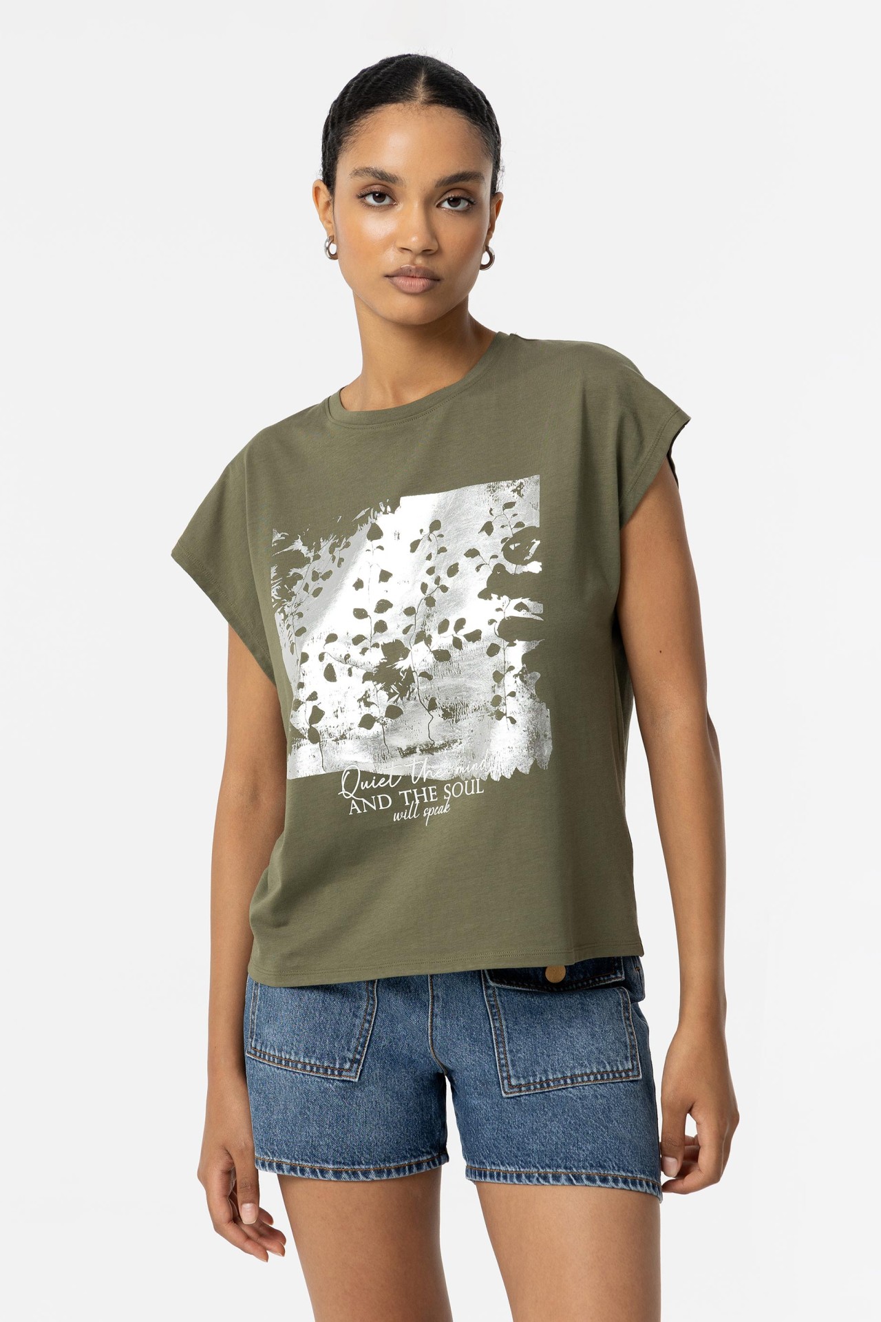 Printed T-shirt with Shiny Details