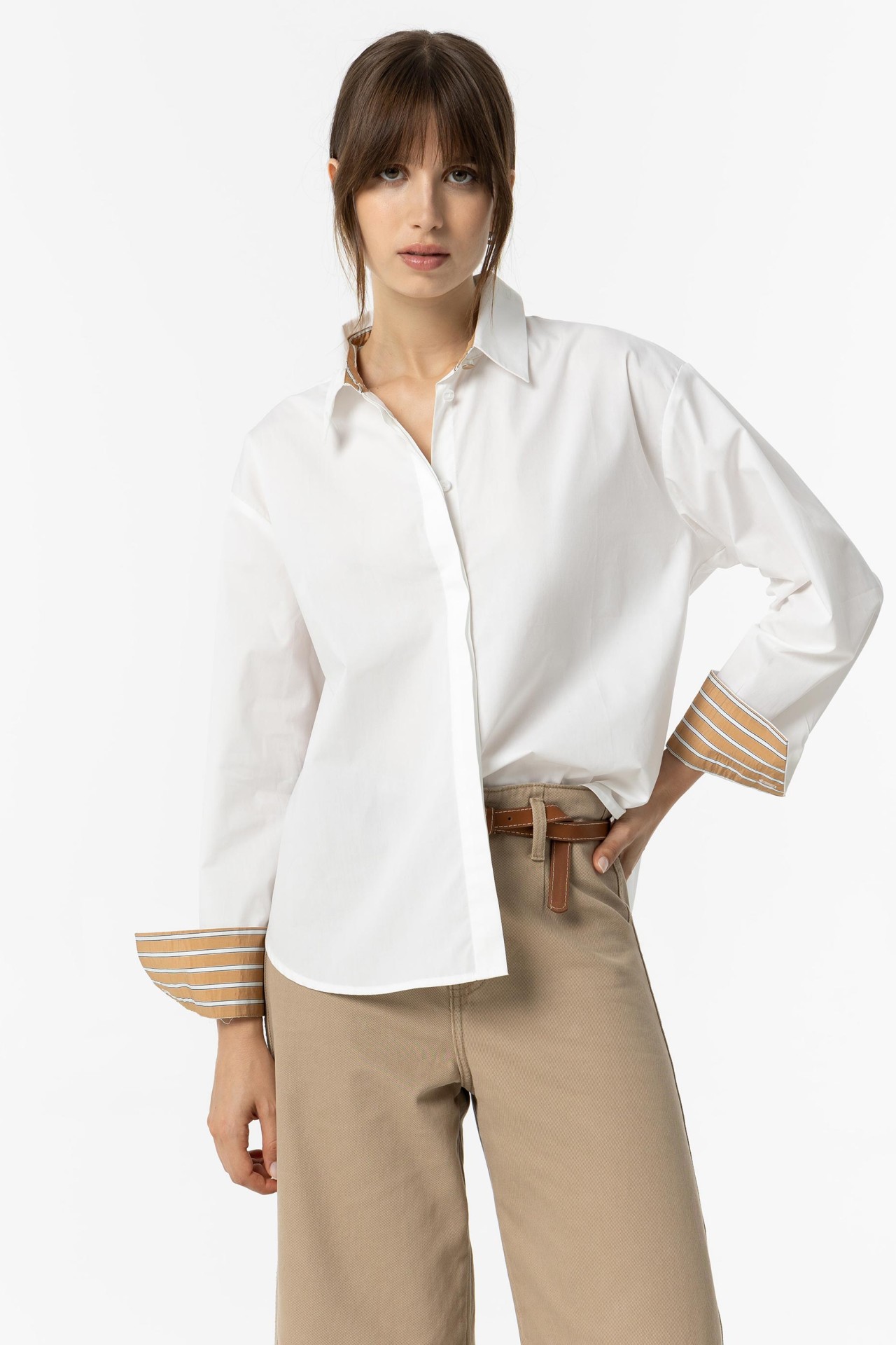 Contrast  Poplin Shirt