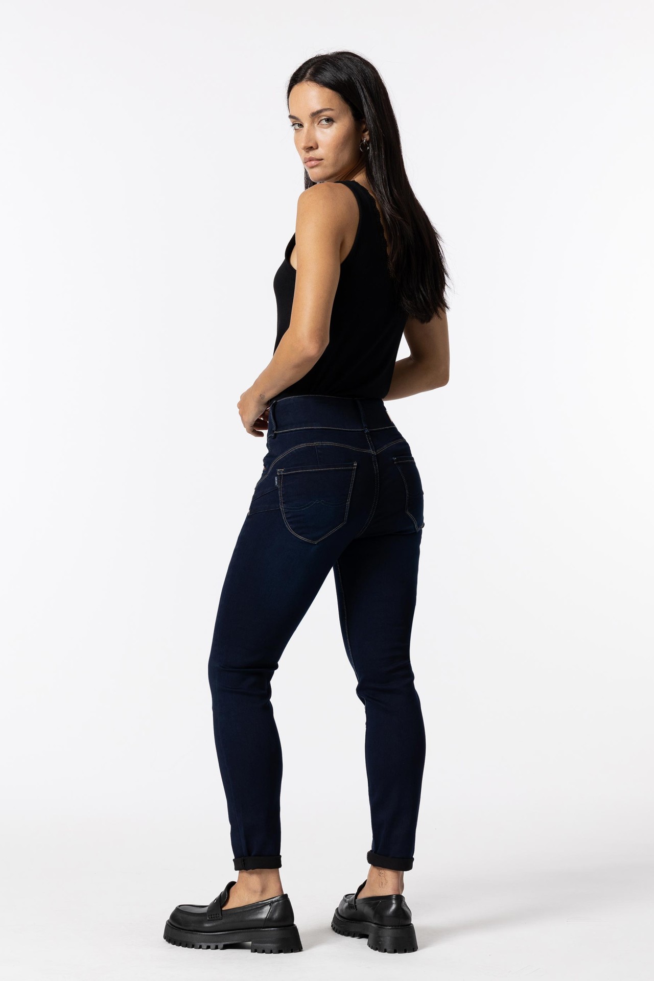 Jeans Double-up Skinny Cintura Alta