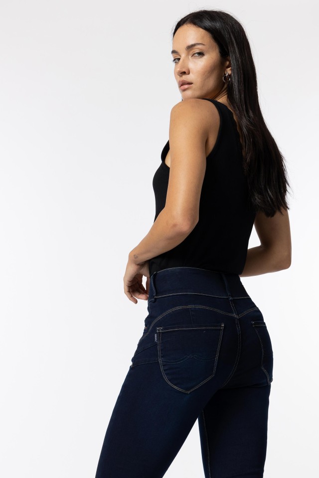 Jeans Double-up Skinny Tiro Alto