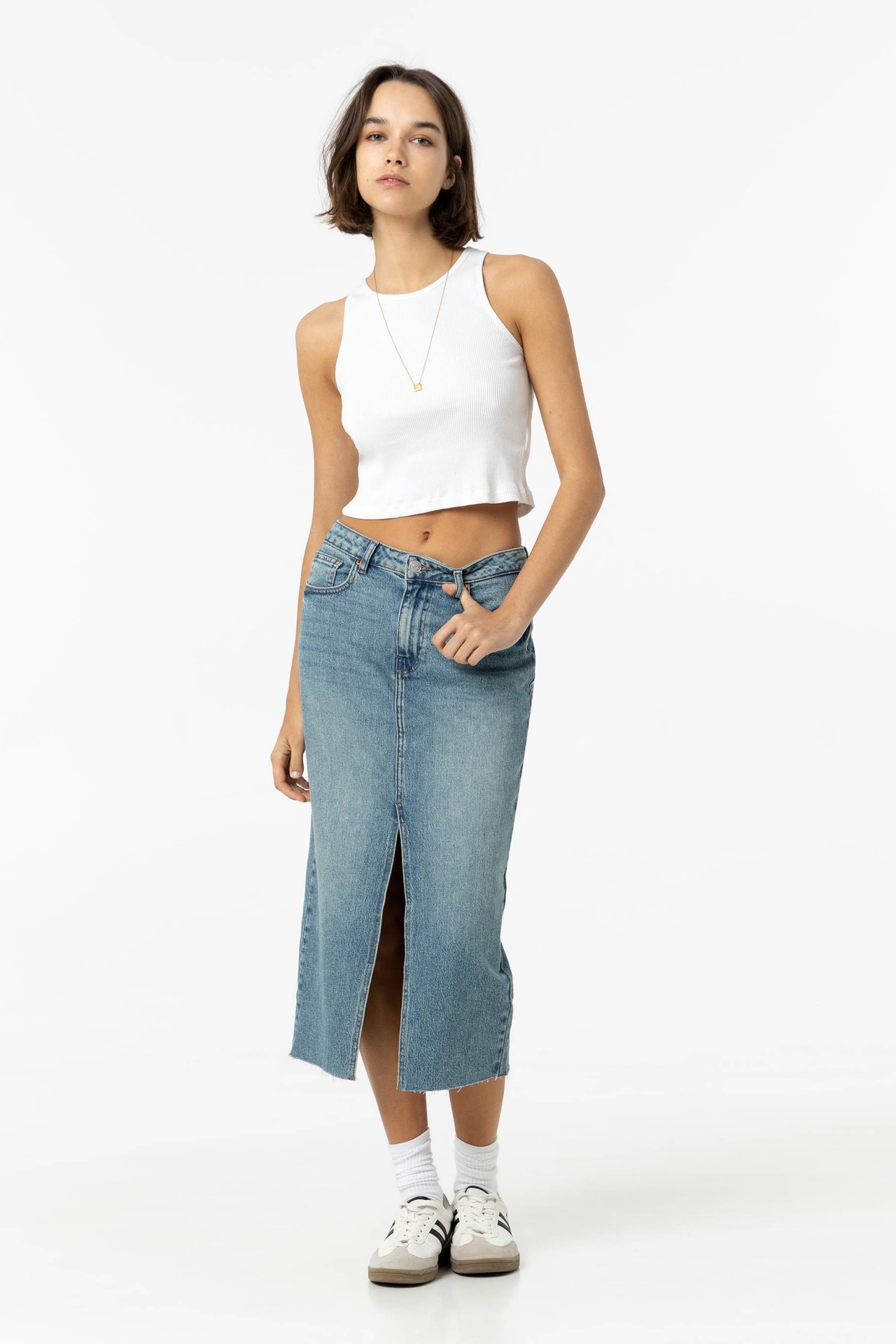 Falda Midi Denim