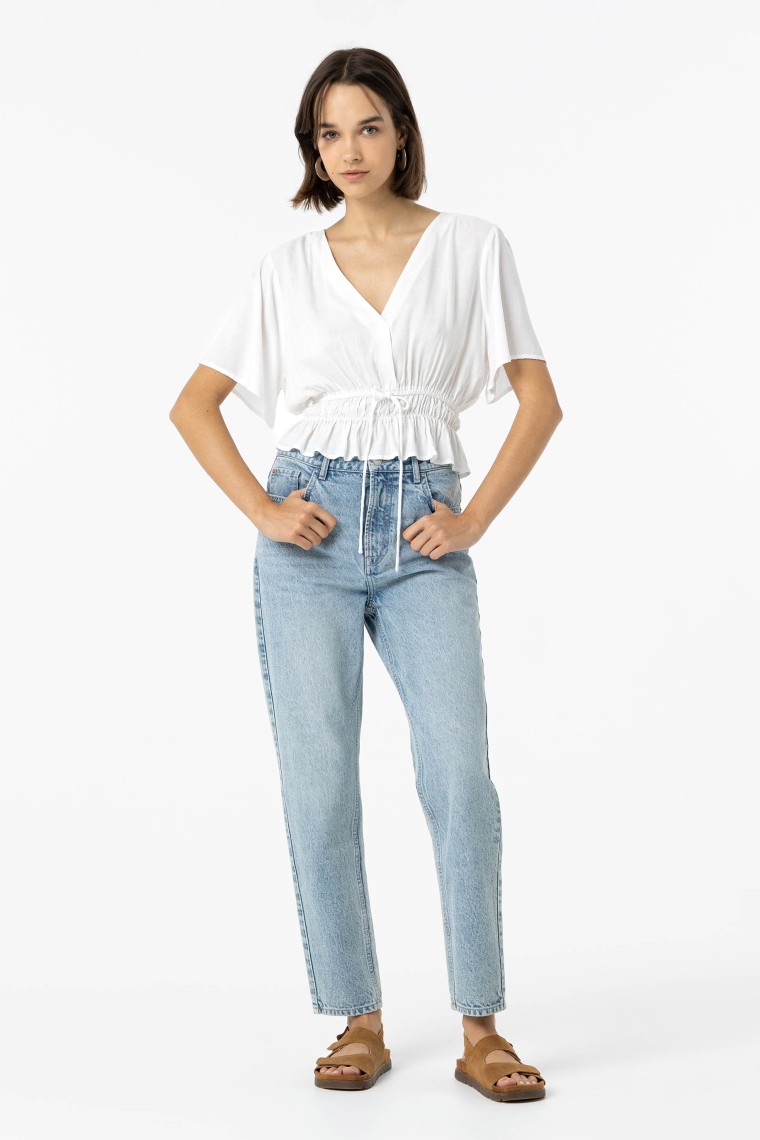 Tapered Fit Mom Jeans