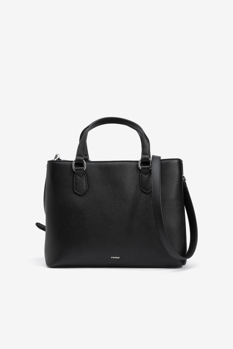 Leather Effect City Bag with Texture