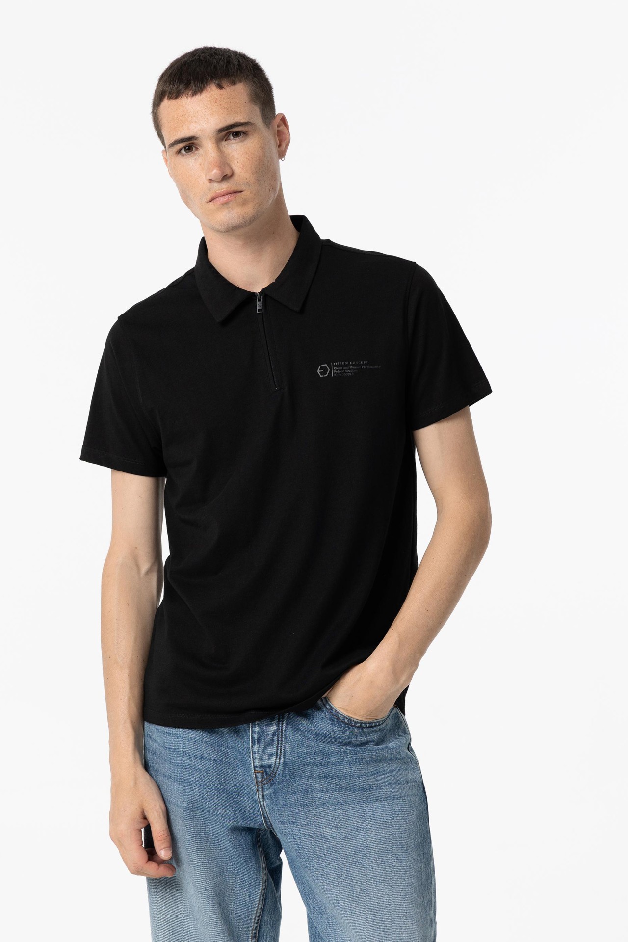 Polo Shirt with Zip