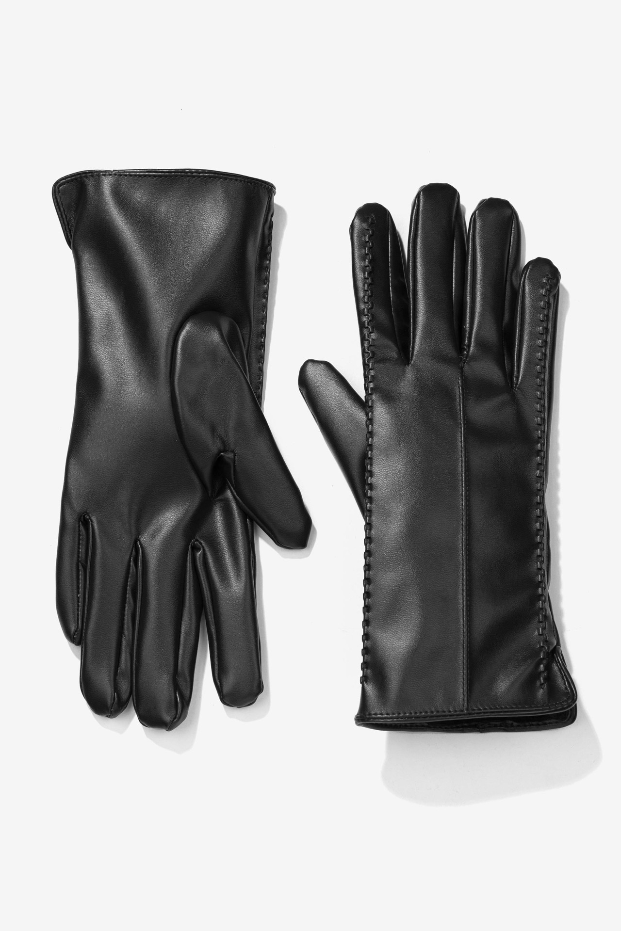 Leather Effect Touch Screen Gloves