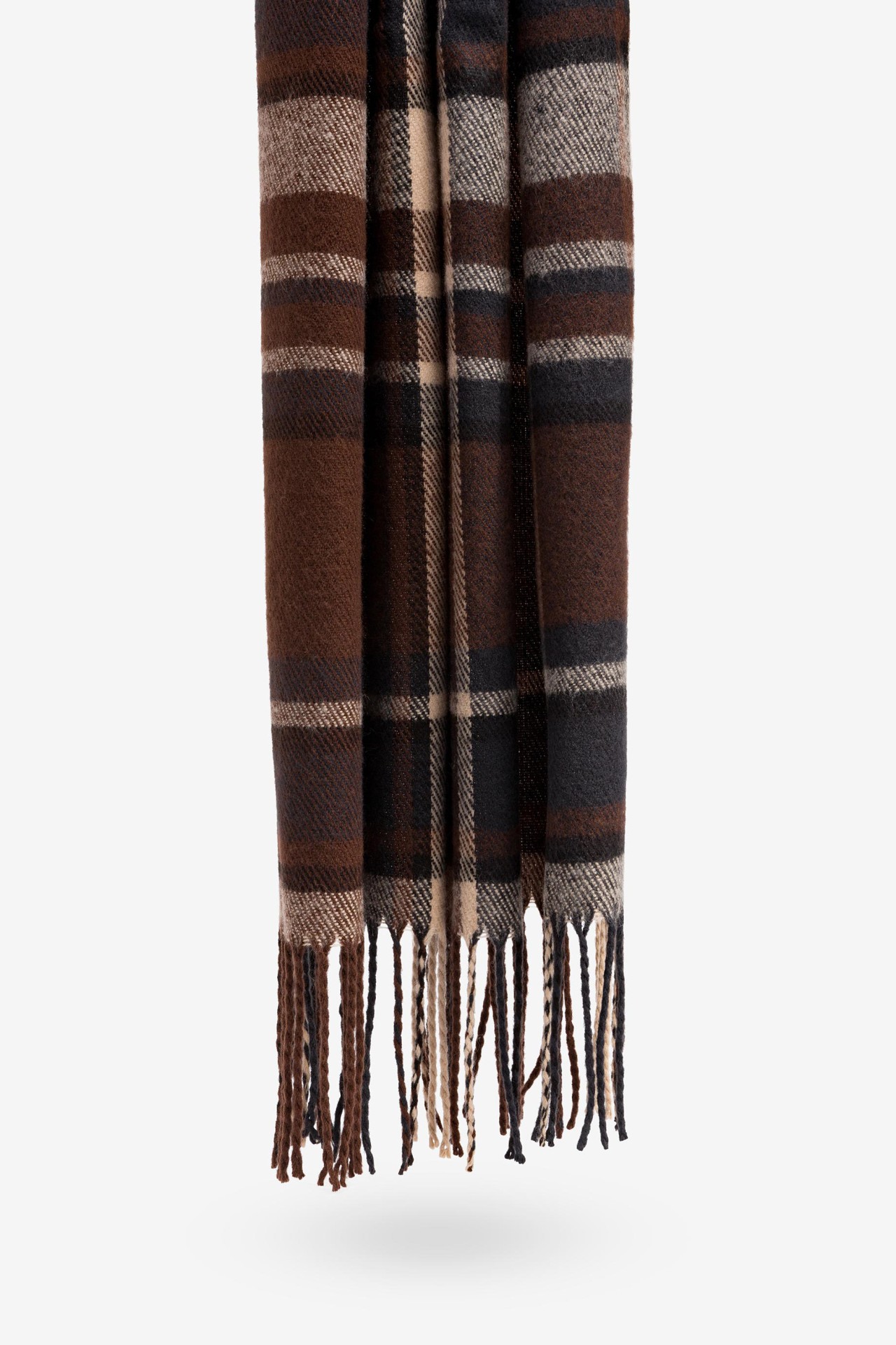 Check Scarf with Fringes