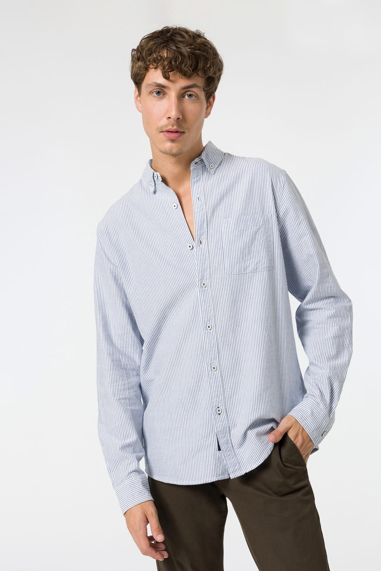 Camisa Regular Fit Oxford s Riscas