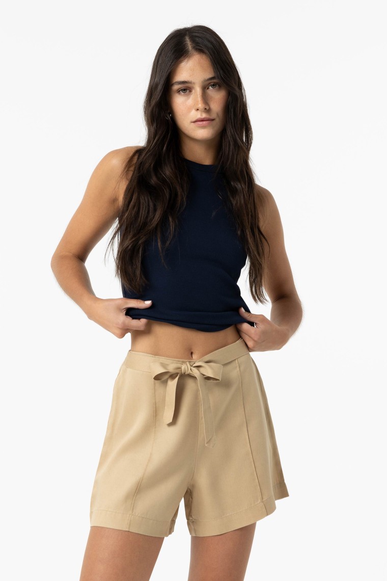 Tencel Shorts with Belt