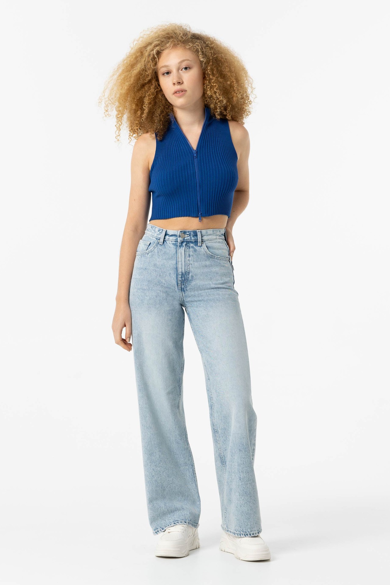 Jeans Kylie Wide Leg con Hebilla