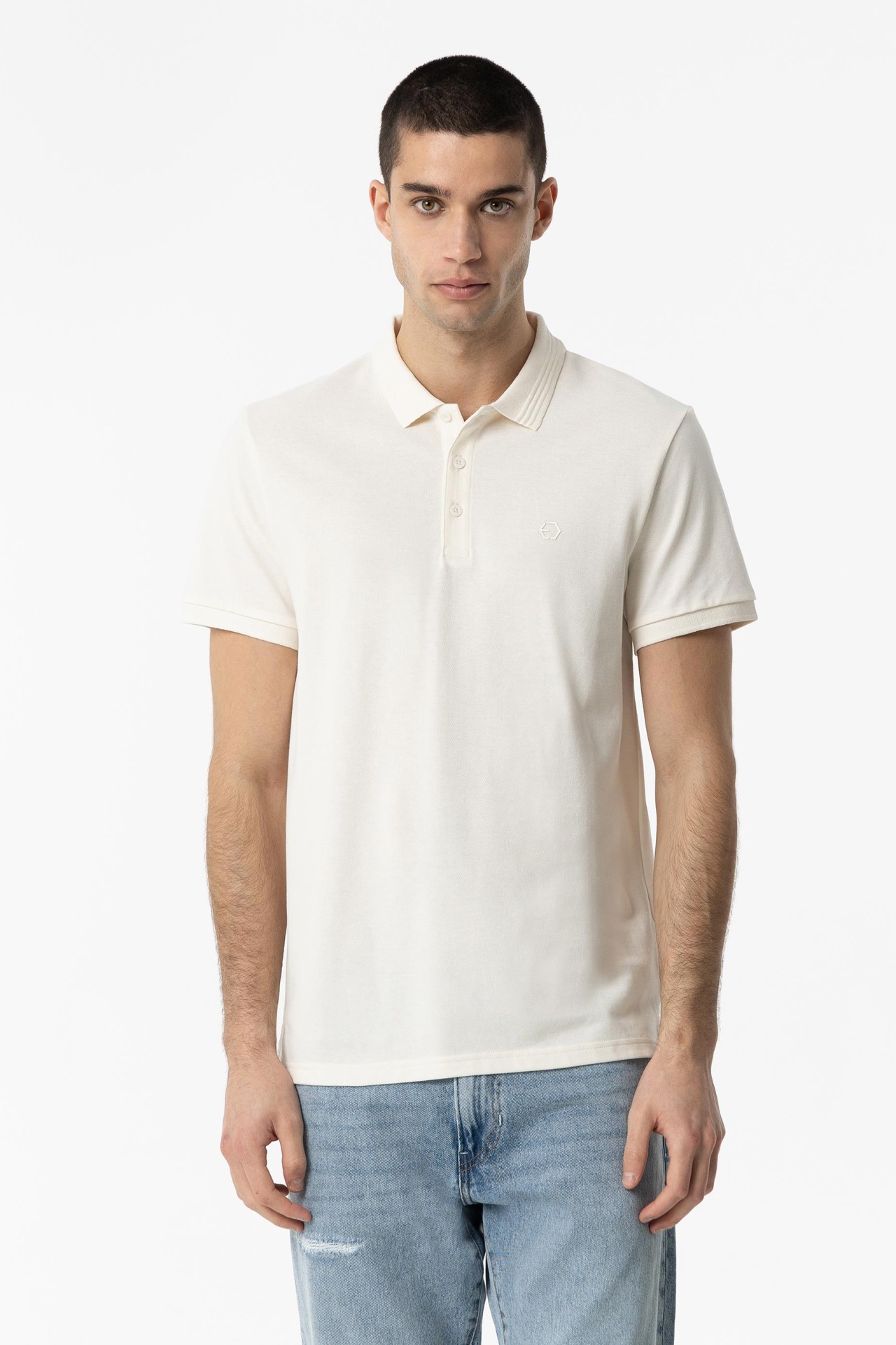 Beige Short Sleeve Polo