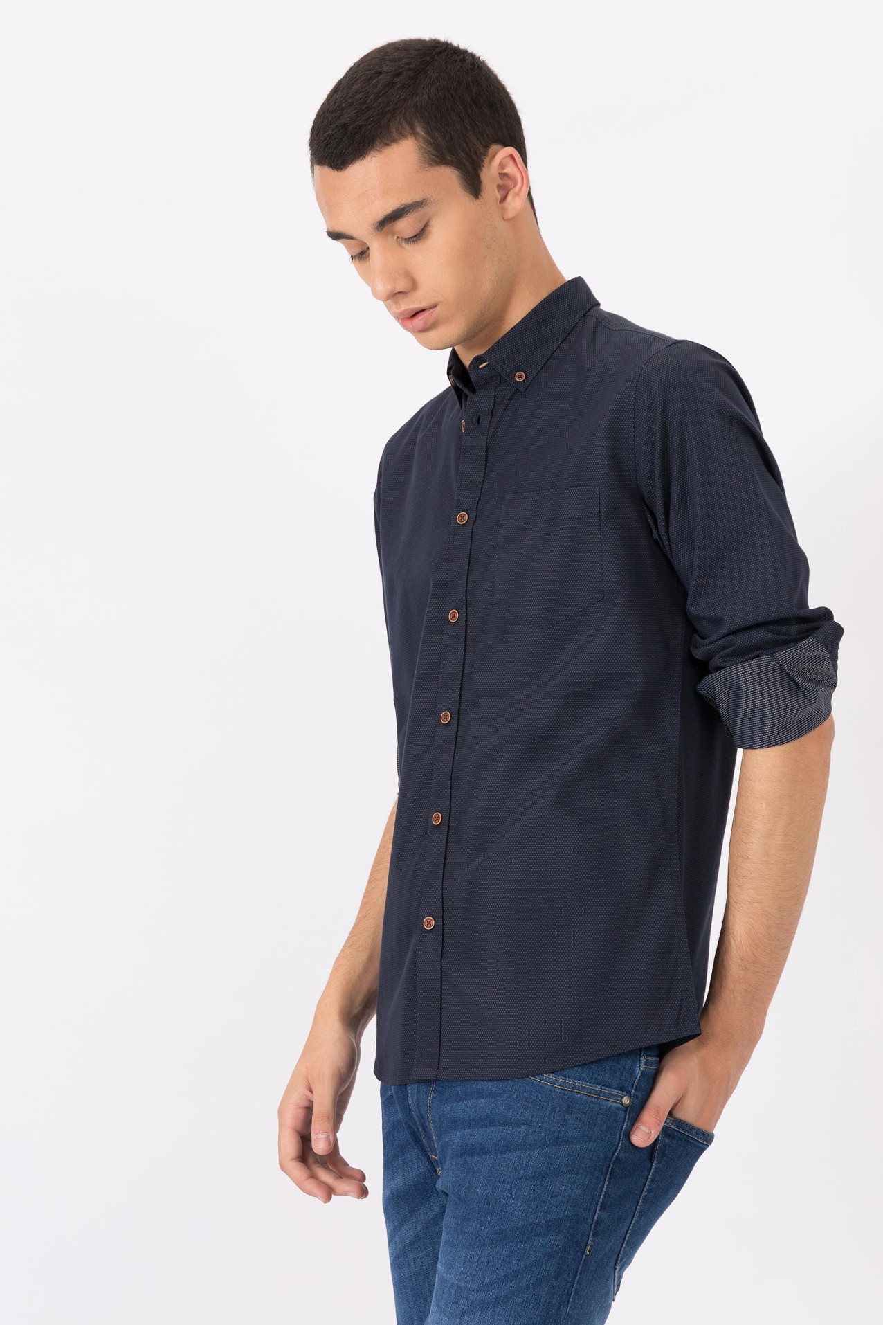 Camisa Estrutura Dobby Slim Fit