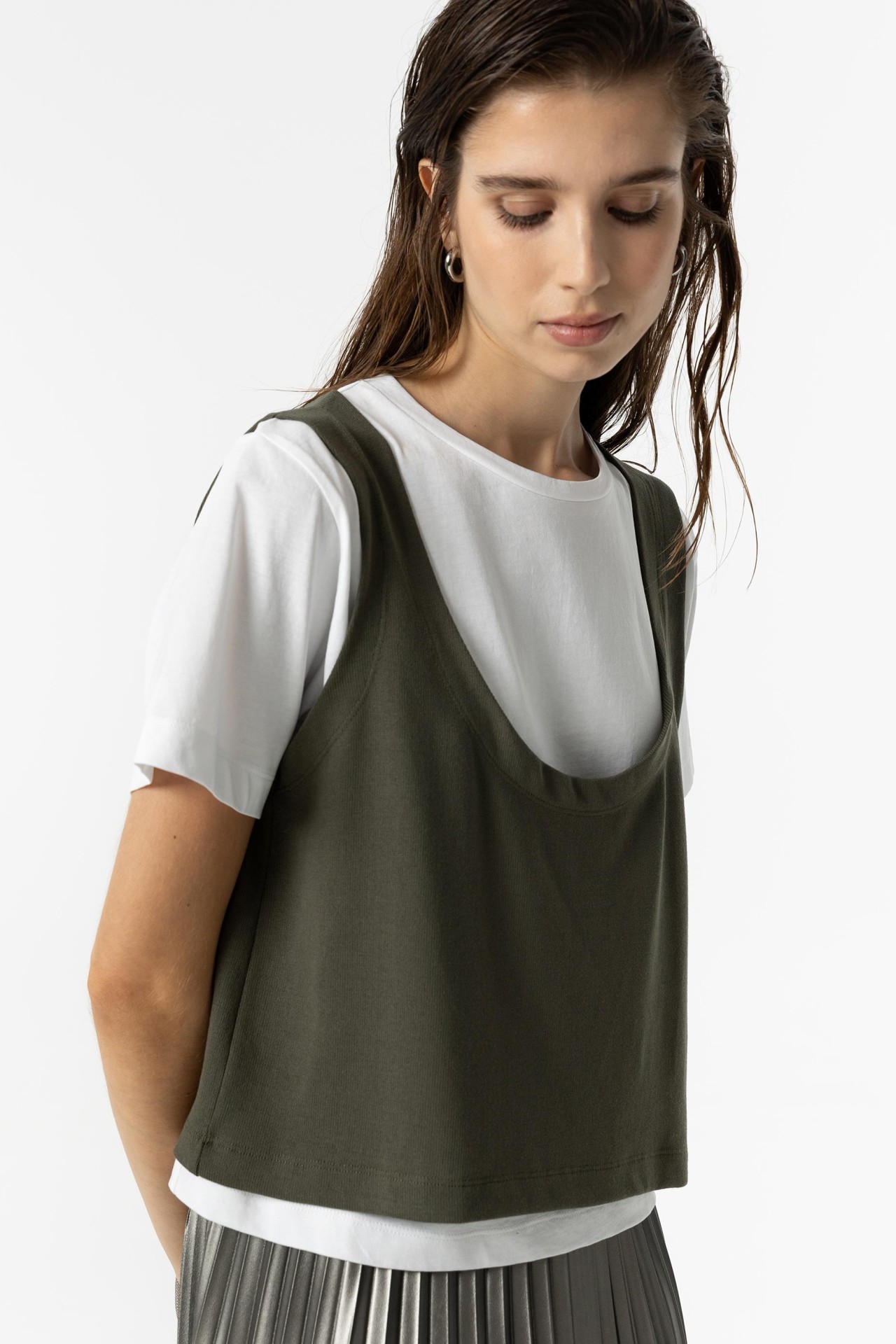 Contrast T-shirt and Top