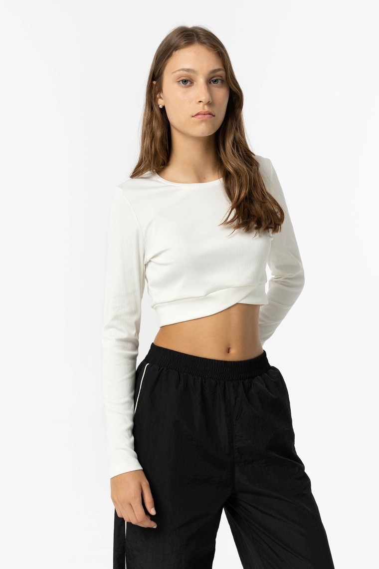 Ribbed Cropped T-shirt