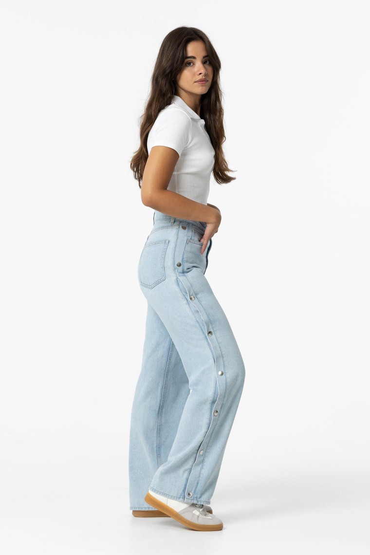 Jeans Kylie Wide Leg con Aberturas Laterales